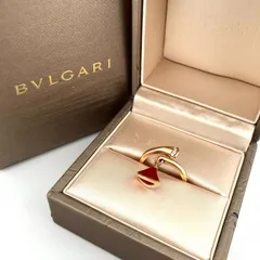 【鑑定済み】正規品 BVLGARI ブルガリ ディーヴァドリーム リング #9.5号 Au750PG カーネリアン ダイヤモンド 扇形モチーフ