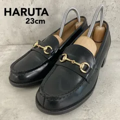 美品 HARUTA ハルタ ヒールアップ ビットローファー ブラック 黒 23cm EEE 3E 477 チャンキーヒール スクエアトゥ 通勤 通学 ビジネス フォーマル 冠婚葬祭 ハルタローファー 定番 ★ ■■