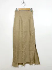 新品 Louere ルエレ 定価6710円 ハイウエスト ヘリンボーン スリット マーメイド スカート sizeL/ベージュ ■■レディース