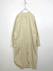 美品 CRAFT STANDARD BOUTIQUE クラフトスタンダードブティック ストライプ バンドカラー シャツ ワンピース sizeF/ベージュ ■■レディース