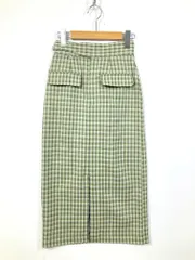 美品■FREE'S MART フリーズマート     チェック　ロング　タイト スカート sizeS/黄緑■■レディース