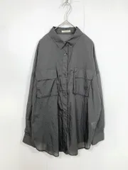 美品 CLASSICAL ELF クラシカルエルフ 立体胸ポケットシアー シャツ sizeM/チャコール ■■レディース