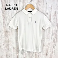 RALPH LAUREN ラルフローレン ポニーロゴ刺繡 鹿の子 半袖 ポロシャツ ホワイト 160cm キッズ トップス