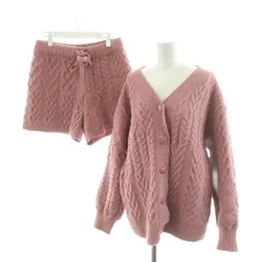 ジェラートピケ gelato pique 部屋着 ルームウェア セットアップ バレンタイン スフレハートアランカーディガン ショートパンツ ハーフパンツ F ピンク PWNT221047 PWNP221049 /AN40 ■MA