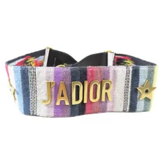 未使用 Christian Dior クリスチャンディオール JADIOR ロゴ金具 キャンバス バッグ用 ショルダーストラップ 刺繍 アクセサリー マルチ レディース 古着 中古 USED