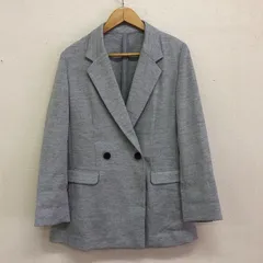 美品 ROPE’ PICNIC 麻調BIGシルエットジャケット ダブルブレスト テーラードジャケット グレー サイズ40 L 春夏