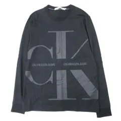 美品 21aw Calvin Klein Jeans カルバンクラインジーンズ ボールド モノグラム ロングスリーブ Tシャツ ロンT ロゴ S 黒 メンズ 古着 中古 USED