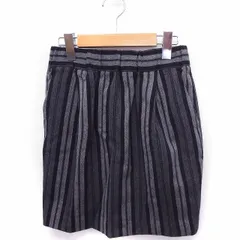 イエナ IENA スカート ストライプ タイト ミニ ウール 36 グレー 灰 /FT25