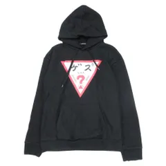 良品 17aw SOPHNET.×GUESS ソフネット×ゲス カタカナ トライアングル スウェット フーディー パーカー ロゴ M 黒 ブラック メンズ 古着 中古 USED