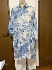 今週までお値引き！pur 池田泉さん リーフブロックプリントブラウス 