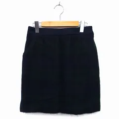 ユナイテッドアローズ UNITED ARROWS スカート タイト ミニ ウール混 モヘヤ混 サイドジップ チェック 38 紺 ネイビー /NT27
