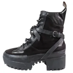 未使用 LOUIS VUITTON ルイヴィトン ローリエートライン 厚底 ショートブーツ スエードレザー シューズ 40 ブラック レディース 古着 中古 USED