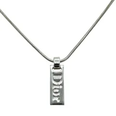 Christian Dior クリスチャンディオール ロゴプレート GP ネックレス シルバー K2602-k043NP