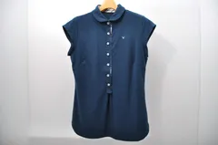 中古 レディース キャロウェイ Callaway 半袖ポロシャツ L 紺 ネイビー シンプル