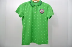 中古 レディース アーノルドパーマー Arnold Palmer 半袖ポロシャツ M 緑 グリーン 総柄