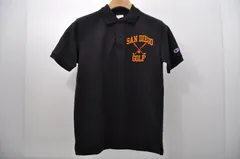 中古 メンズ チャンピオンゴルフ Champion 半袖ポロシャツ S 黒 ブラック  シンプル