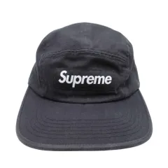 美品 24ss Supreme シュプリーム Washed Canvas Camp Cap ウォッシュドキャンバス キャンプキャップ 帽子 ONE SIZE 黒 ブラック メンズ レディース 古着 中古 USED