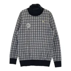 サイズ：2 PEARLY GATES パーリーゲイツ  タートルネック ニットセーター チェック柄 ブラック系 [240101621969] ゴルフウェア レディース ストスト