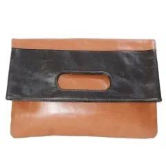 ビジネスレザーファクトリー BUSINESS LEATHER FACTORY 2WAY クラッチバッグ ハンドバッグ レザー 鞄 バイカラー 茶 ブラウン X