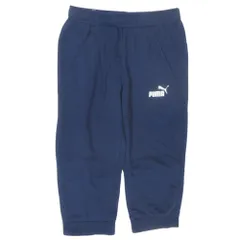 美品 PUMA プーマ スウェット クロップド パンツ ジャージ ボトムス スポーツ トレーニング 843873-06 サイズM 紺 ネイビー メンズ 古着 中古 USED