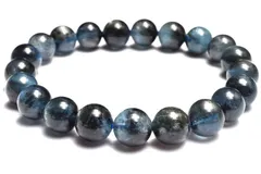 【１点物】南アフリカ産◇金属シラー ブラックアクアマリン　9mm　ブレスレット パワーストーン 天然石 _MC4938