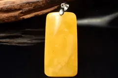 【１点物】シルバー925◇高発色 ゴールデンアンバー琥珀　36x18mm　レクタングル ペンダントトップ パワーストーン 天然石 _PC9372