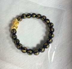 新品】ネパール製 貔貅 (ヒキュウ) 六字真言 ブレスレット シルバー 