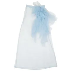 未使用 24ss MARGE マージ オーバーチュール レース ロングスカート メッシュ生地 34 ライトブルー レディース 古着 中古 USED