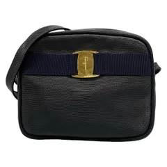 FERRAGAMO/SalvatoreFerragamo(サルバトーレフェラガモ) ショルダーバッグ ヴァラ 213096 ダークネイビー 型押し加工 レザー