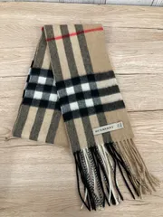 BURBERRY バーバリー マフラー　カシミヤ チェック柄 ブラウン/ブラック/レッド 平塚店 衣料品