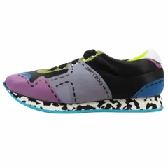 未使用 JIMMY CHOO ジミーチュウ BOYD ローカット スニーカー シューズ プリント 切替 ステッチ サテン レザー 41 マルチカラー メンズ 古着 中古 USED