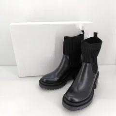 05w18585 レディース チャンキーソールニットブーツ ブラック Mサイズ  レディース  ブーツ  【中古品】