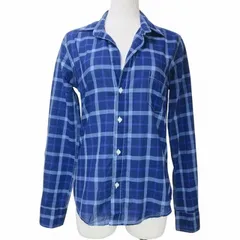 フランク&アイリーン Frank&Eileen BARRY チェックシャツ 長袖 スキッパー XS 青 ブルー X
