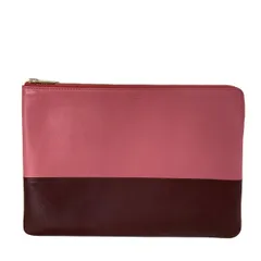 CELINE(セリーヌ) クラッチバッグ クラッチポーチ 100093HTM.24PR ピンク×ボルドー バイカラー レザー