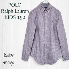 POLO RALPH LAUREN キッズ シャツ チェック柄 長袖 パープル キッズ サイズ150