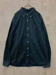 BEVERLY HILLS POLO CLUB ビバリーヒルズポロクラブ 0170-4040 ワンポイント刺繍 長袖 シャツ sizeL/紺 ■■ メンズ