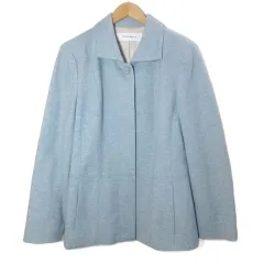 ラピーヌルージュ LAPINE ROUGE 大きいサイズ ジャケット コート ウール カシミヤ混 総裏地 比翼仕立て 15 XL相当 ブルー系 /X