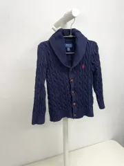 ポロ キッズ ケーブル編み カーディガン 4T (小さめ 2T 3T程度)