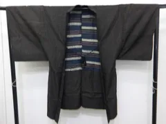 P41669　古い　泥大島紬　羽織　古布古裂　ｋ