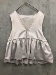 JEANASIS ジーナシス JS064509MC サテンペプラム ジップ ベスト sizeF/ホワイト系 ■■ レディース