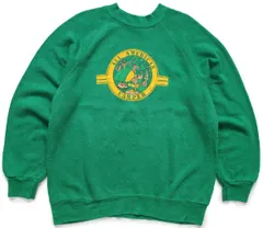 80s USA製 ALL AMERICAN CAMPER キャンプ スウェット 緑 L★オールド ビンテージ アウトドア キャンパー テント ベア ラビット ラグラン