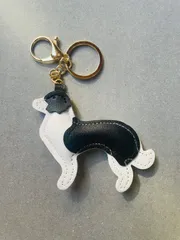 【新品】ボーダーコリー キーホルダー チャーム かわいい 犬 dog 動物 カバン アクセサリー おしゃれ ペット ギフト プレゼント フェイクレザー ストラップ 愛犬家