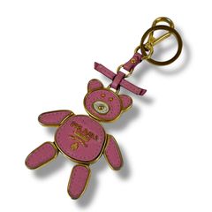 良品 PRADA プラダ テディベア キーホルダー ビジュー ピンク チャーム 良品 PRADA プラダ テディベア キーホルダー ビジュー ピンク チャーム
