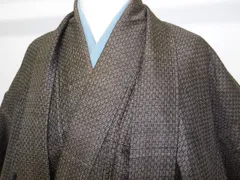 P41671　古い　泥大島紬　アンサンブル　羽織と着物　古布古裂　ｋ
