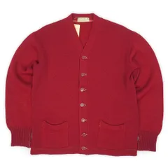 インペリアル IMPERIAL 50s 50年代 カーディガン 無地 ウールニット MADE IN USA アメリカ製 レタード ヴィンテージ 古着 メンズ カーディガン レッド / バーガンディ 42 / L相当【中古】