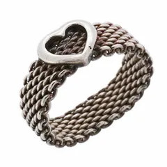 【6jab0578-k】ティファニー リング サマセット/メッシュ/ハート シルバー925 11.5号【中古】レディース