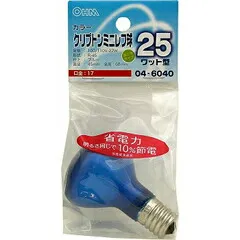 【新品】オーム電機 クリプトンレフ球 カラー Ｅ17 25W ブルー LB-R4725K-CA 04-6040