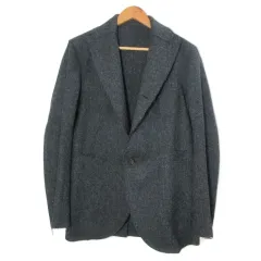 エディション Edition トゥモローランド カットオフジャケット テーラードジャケット シングル 段返り ウール M チャコールグレー /X