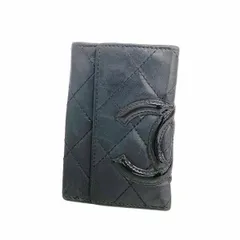 【6ba0288-k】シャネル キーケース カンボン ラムスキン ブラック シルバー金具【中古】レディース