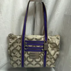 コーチ COACH オプアート柄トートバッグ  鞄 ショルダー 【ハンドル部分傷み有】A12271 S